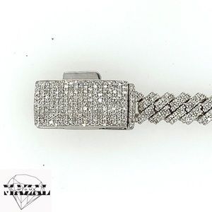 2.66ct Round Diamond 10k White Gold 8mm Digital Cuban Bracelet(solid, box clasp)